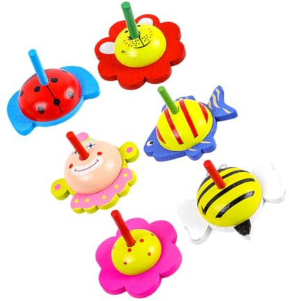 MOLUCKFU Holzspielzeug Gyroskop-Spielzeug Cartoon-kreisel Tisch-fidgets Dekompressions Und Kinder Langlebig Und Sicher