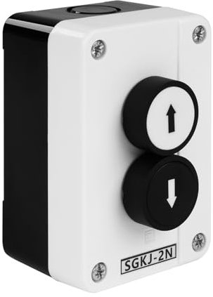 Jadeshay Interruptor de Botón,2 Posición Interruptor de Flecha Hacia Arriba y Abajo de Autorecuperación Caja de Control de Botón Momentáneo Impermeable AC230V 10A