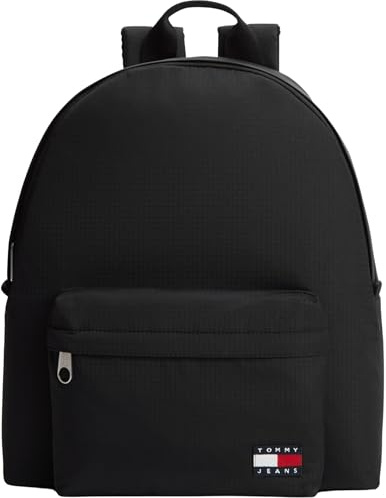Tommy Jeans Herren Rucksack Daily Ripstop mit Außentasche, Schwarz (Black), Einheitsgröße