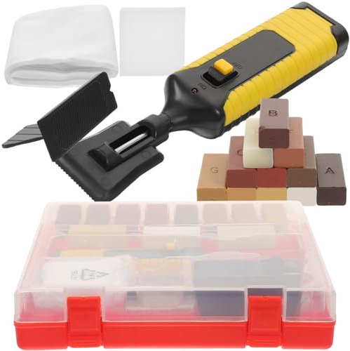 BATHVEVE 1 Set Vinyl Plank Flooring Scratch Repair Kit Color Wood Wax Blocks for Laminate Floor Countertops and Furniture Restoration