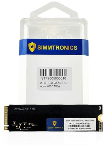 Simmtronics 2 TB PCIe 4.0 NVMe M.2 SSD | bis zu 7400 MB/s | Professionelle 800 TBW Ausdauer | Gaming & 4K-Content Creation