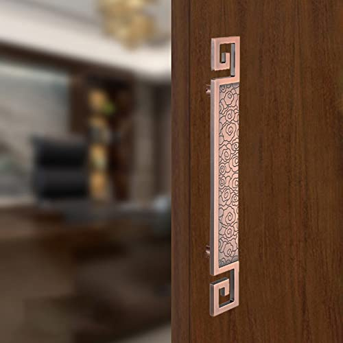 SZITW Maniglia per Porta da fienile Industriale - Barra di Sostegno bifacciale Resistente per Porte in Legno, Vetro e Metallo, Maniglia per Porta Scorrevole Commerciale, Rosa, 120 cm x 80 cm (47,2