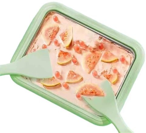 HAJHI Été Machine à Glace Roulée Avec 2 * Grattoirs Pas D'électricité Machine à Yaourt Frit Acier Inoxydable Sorbetière Instantanée Surgelé Pour Crémeux Fruits(Vert)