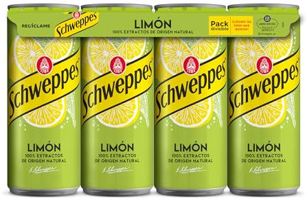 Schweppes Limón, Bebida Refrescante - 330 ml (Paquete de 8) - 2640 Mililitro