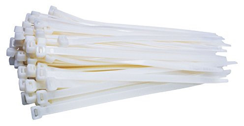 100 Stück Profi Kabelbinder Industriequalität weiß 200 mm x 7,6 mm für Industrie PC Fahrrad XXL Nylon cable ties stark breit weiss 54,4 kg Zugkraft von Damstone