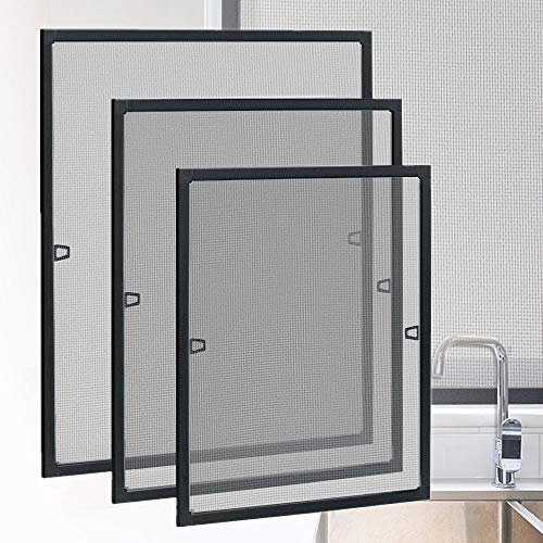 HENGMEI Zanzariera per finestra, zanzariera telaio con telaio in alluminio senza fori per finestre (120 x 140 cm, antracite finestra)