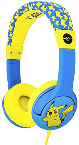 OTL Technologies JUNIOR Kinder Kopfhörer Pokemon Pokeball (gepolsterte Bügel, Lautstärkenbegrenzung auf 85 dB, buntes Comic Design, für Jungen und Mädchen) Rot/Weiß, Pokemon Pikachu