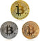 ZONSUSE 3 pcs Bitcoin Münzen, Gold überzogene, Silber mit Kupfer Sammlerstück BTC Münze Kunstsammlung Physikalisch (Gold, Silber und Kupfer)