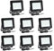 Lospitch 10x Faretto LED da esterno 50W, super luminoso 4250LM proiettore LED impermeabile IP66, bianco caldo 3000K, lampada da esterno per cortili, garage, hotel, campi sportivi, giardini, Playground