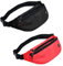 Bauchtasche für Herren und Damen, wasserdichte Sport-Hüfttasche, Gürteltasche für Reisen, Wandern, Laufen, schwarz/rot, Large