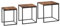 FineBuy Satztisch 3er Set Sheesham Massivholz/Metall Beistelltisch Eckig Modern, Design Couchtisch 3-teilig, Wohnzimmertisch Platzsparend, Holztisch Kaffeetisch Wohnzimmer