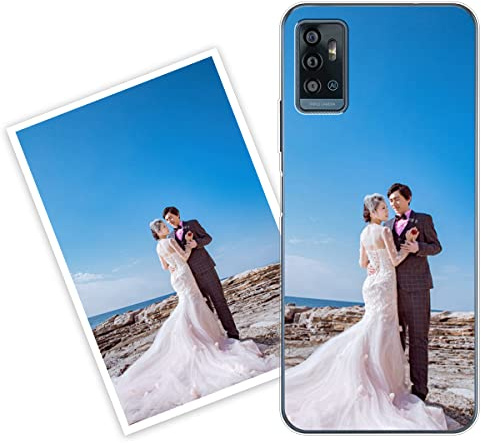 Sunrive Personalisierte Hülle kompatibel mit ZTE Blade A71 Silikon,Transparent Handyhülle Benutzerdefiniert Weicher Etui mit Eigenem Foto Bild Text Individuelle
