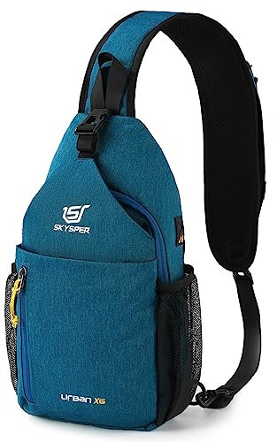 SKYSPER Schultertasche Brusttasche Leichte Sling Bag Klein Wasserfest Crossbody Umhängetasche zum Wandern Outdoor Sports Reise