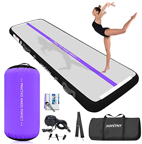 VOFiTNY Gymnastik-Tumblingmatten, 300 cm, stabile aufblasbare Tumblingbahn Turnen mit Air Roller für Zuhause/Fitnessstudio