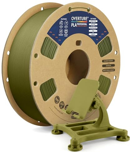 OVERTURE PLA Plus (PLA+) 3D Printer Filament 1.75mm, 1kg Army Green | Stronger & More Durable, 4X Tougher Than Basic PLA, High Quality for Prints, Fits Most FDM Printers (Army Green)