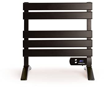 CREATE / WARM Towel Mini 150W / Elektrischer Badheizkörper Schwarz mit Standfüßen / 58,4x41x55,8cm / Leise, geringer Verbrauch, LCD-Display, 150W