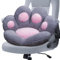 DOBUONO Katzenpfoten-Kissen, Kawaii, Büro, Schreibtischstuhl, Kissen, bequem, Plüsch, Katzenpfote, Gaming-Stuhlkissen, Bär, niedliches Sitzkissen für Mädchen, Kawaii-Zimmer, weiß, 71.1x61 cm (grau)