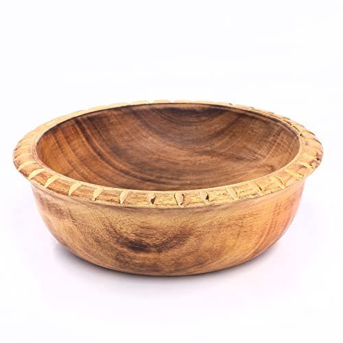Beautiful Handmade 6x2, cms Decorative Mango Wood Snack Serving Bowl For Dry Fruits Chips Coffee Table Countertop Display Key Bowl Tableware Kitchen Living Room Home Decor Accents Dinnerware (Antique)