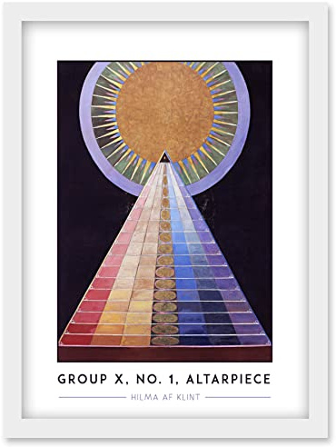 Wee Blue Coo Hilma Af Klint Group X, No. 1, Altarpiece Abstract Painting Artwork Framed Wall Art Print A4