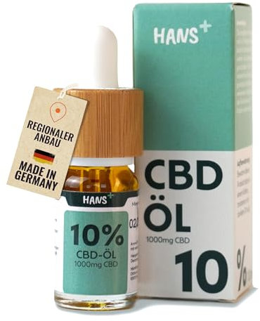 Hans Brainfood - CBD-Öl 200 Tropfen - 10 ML (10%) | Bekannt aus der Presse | Premium Qualität aus Deutschland | Vollspektrum Hanföl