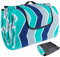 Homewit Picknickdecke Wasserdicht 200 x 200 cm, Faltbar Stranddecke XXL für 4-6 Personen, Strandmatte Fleece Wärmeisoliert Unterseite mit Aufbewahrungsbeutel (Rucksack) für Outdoor, Camping, Blau+Grün