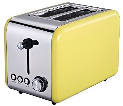 MICHELINO 2-Scheiben Toaster Toastautomat mit Brötchenaufsatz (gelb)