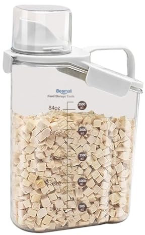 Boite de Rangement Alimentaire Bocaux Rangement Cuisine, Boite Cereales Hermétiques en Plastique avec Couvercle Boite Hermetique Alimentaire pour le Stockage des Céréales Grains, 2.8L