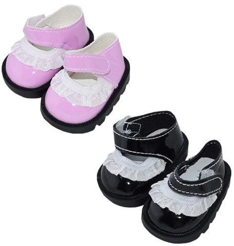 niannyyhouse Muñeca de felpa de 20 cm, zapatos de cuero de encaje, longitud de 5,5 cm, accesorios de muñeca de vestir (a3)