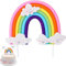 Soft Pottery Rainbow Cake Toppers - Colorful Birthday Cake Decorations for Kids Boys Girls Parties