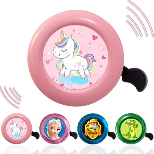 Klingel Kinderfahrrad Jungen/Mädchen - Fahrradklingel Einhorn/Feuerwehr (Rosa)