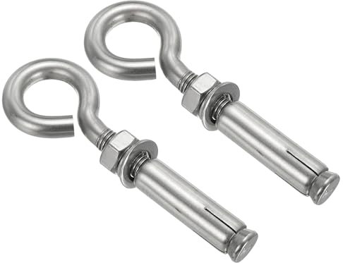 PATIKIL Expansion Hook M10 2 Pack 304 Stainless Steel Concrete Wall Hook Screw for Concrete Brick Stone Ceiling Hanging Silver