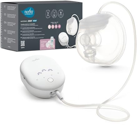 Nuvita Materno Smart Wear 1287W - Tiralatte Elettrico indossabile a mani libere - Tecnologia a 3 Fasi, Personalizzabile, Portatile, Kit disponibile per convertirlo in tiralatte doppio