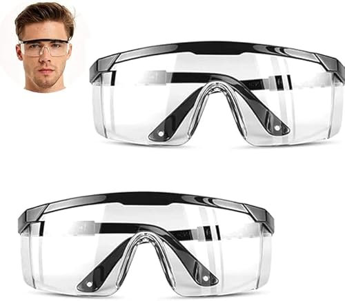 B-Home Pack de 2 Gafas de seguridad, Gafas de Protección contra impactos, Gafas de Seguridad Contra el Polvo, Gafas de Seguridad Para Trabajo Gafas Para Carpintería