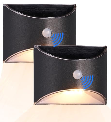 Northpoint LED Solar Wandleuchte mit Bewegungsmelder Up & Down-Technik warmweiß, Ideal für Eingangsbereiche und Terrassen 2er-Set