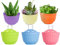 Aeetial 6 Packs Creative Half Round Wall Hanging Planters,Plastic Hanging Flower Pots for Railing Fence - Indoor Outdoor Balcony Wall Hanging Basket, Plant Pot Container (6 Colors)