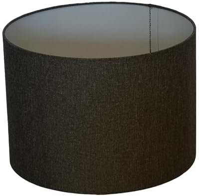 Lampenschirm Ø 30 x 20 cm Leinenstruktur dunkelgrau Zylinderförmig