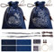 WEBEEDY 2 Set Stickerei Zugbeutel Kits DIY Sashiko Kit Mit Komplettem Material Zubehör Nähen Handtaschen Kit Stick Set Nadelarbeit Nähen Beutel Kit Für Anfänger, Lotusblumenmuster