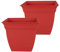 The HC Companies Lot de 2 jardinières, Rouge, 25,4 cm