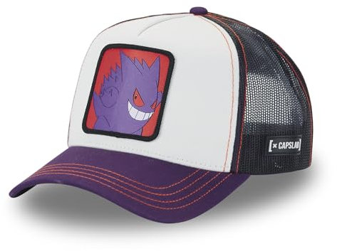 Capslab Gengar Pokemon Weiß Lila Schwarz Verstellbare Truckercap - One-Size