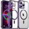 Flyzoo Cover Magnetica Trasparente per iPhone 13 Pro - [con Pellicola di Protezione Fotocamera] [Antilngiallimento & Antiurto & Antigraffio] Custodia Rigida con Bordo in Silicone, 6,1, Viola
