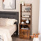 CASART Bedside Table with Charging Station, Wooden Nightstand with USB Port, Cabinet & Adjustable Shelves, Tall Bedside Cabinet End Table for Living Room Bedroom, 45 x 36 x 140cm (Rustic Brown)