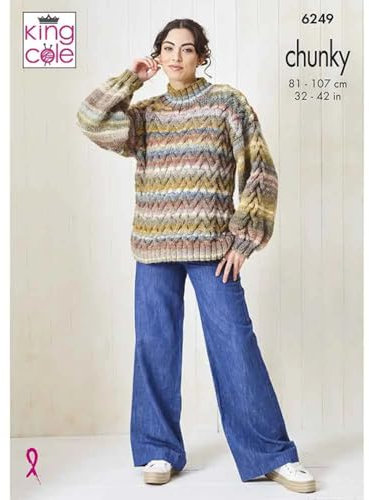 King Cole Ladies Chunky Knitting Pattern Womens Sweater Cowl Hat & Hand Warmers (6249)