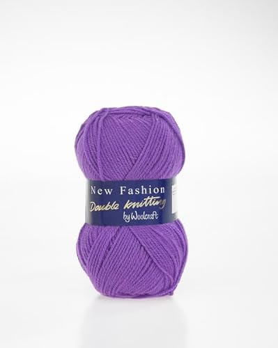 WoolCraft Fashion Double Knit (Dk) Knitting & Crochet Yarn, 75 Colours in The Range, 100% Acrylic, 300 Metres, 100g Balls, Pack of 3, Violet Purple