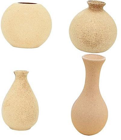 Ciieeo 4-teiliges Blumenvase-Set Aus Holz Handgefertigt Bemalt Dekorative Wohnkultur