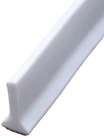 Acesome, striscia protettiva per doccia, autoadesiva, 1,2 m, altezza 3 cm, in silicone, per cucina, bagno, colore bianco