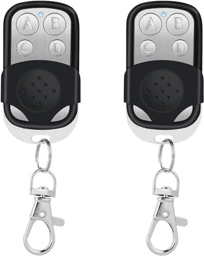 Lyneun 2 Piezas Mando Garaje Universal, Mando Puerta Garaje Universal Compatible Frecuencias 433.92 MHz, Clonador Mando Garaje Distancia Control Remoto Inalámbrico Automático con 4 Botones