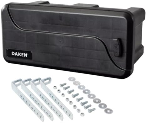 Daken Blackit 1 Deichselbox 550x250x295mm Werkzeugkasten Anhänger Transportkiste Kunsstoff Schwarz (Mit Universal-Halter)