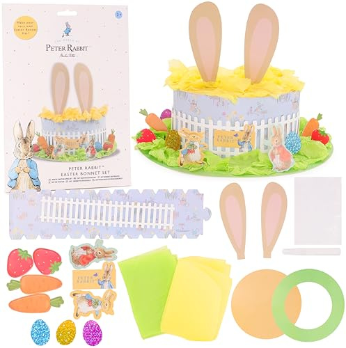 Toyland® Peter Rabbit Osterhauben-Bastelset – Seidenpapier, Karton und Dekorationen enthalten – Osterkunst und -basteln