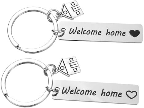 WRITWAA 2stücke Schlüsselanhänger Für Einzug Kreative Willkommen Zuhause Designs Leicht Und Tragbar Zur Einweihung Für Familie Und Freunde