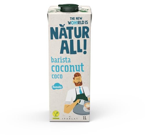 NATUR ALL | Barista Coconut Drink 1L - Free from Soya, Delicious fluffy and light foam, With Calcium, 100% Plant-Based, Vegan (6 unit box)